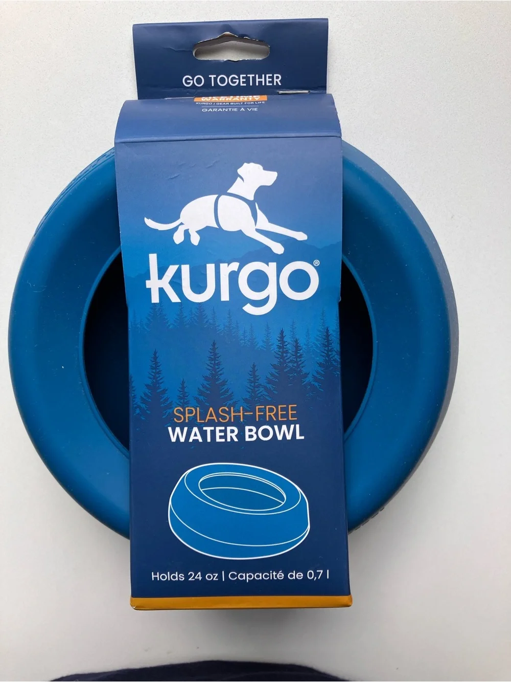 Kurgo Splash-Free Water Bowl — Blue